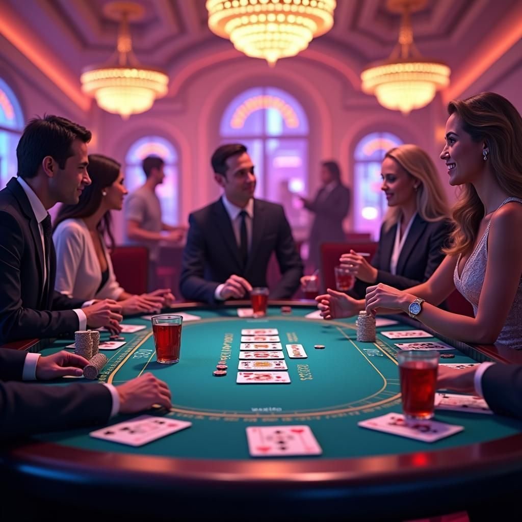 Live blackjack table with cards dealt and betting interface